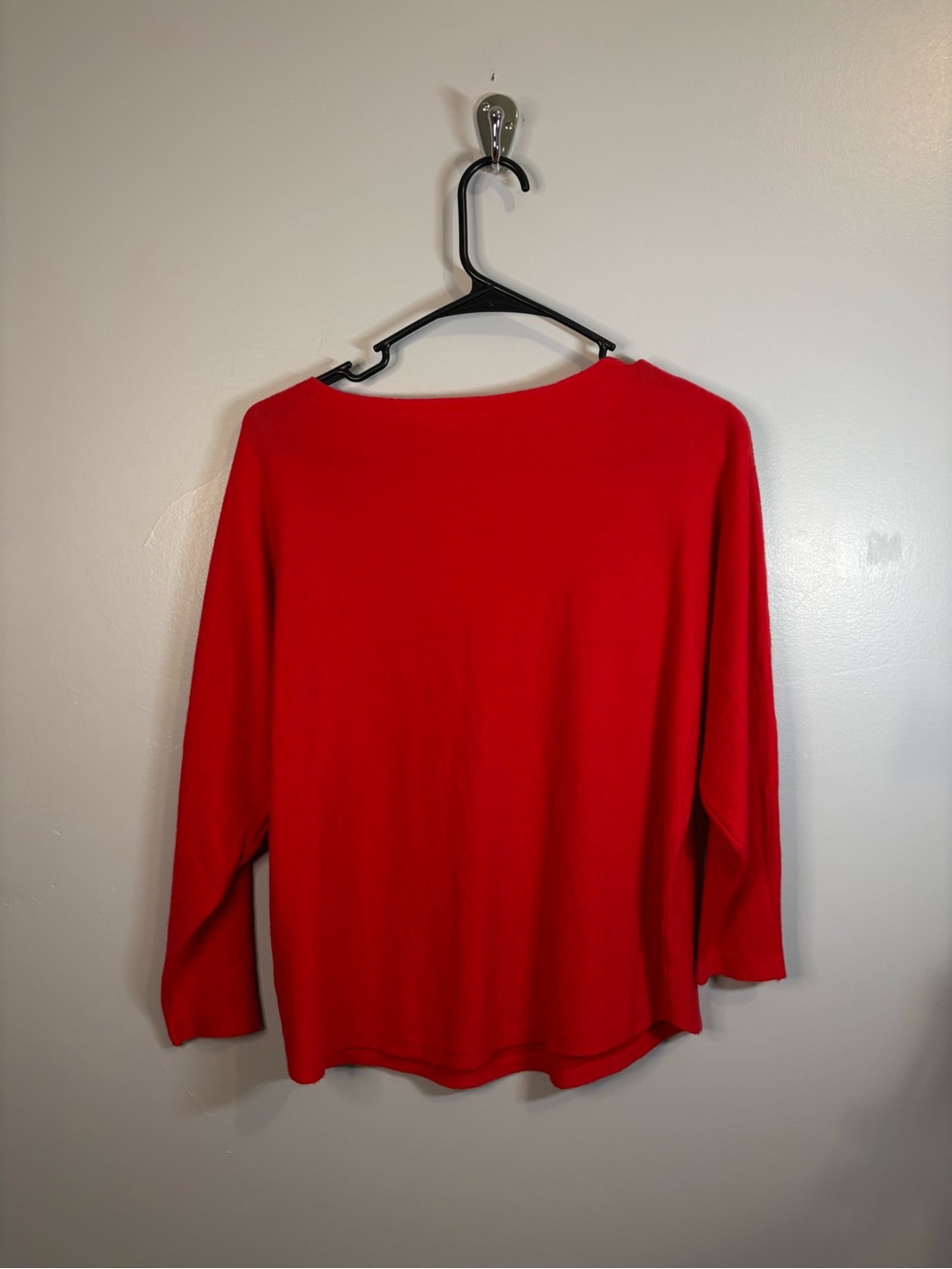 Vila Milano Classic Red Sweater Dolman Sleeve Batwing Soft Comfy Office Business - Picture 8 of 10